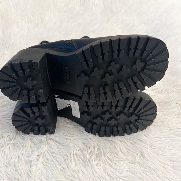 NEW $170 Blondos x Zappos Rebel Black Moto combat ankle boot women size 7 - Picture 7 of 7